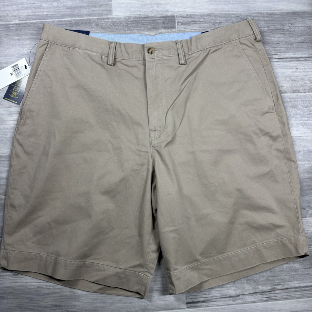 Polo Ralph Lauren Men's 38 Beige Chino Shorts Stretch Classic Fit 9" Inseam NWT
